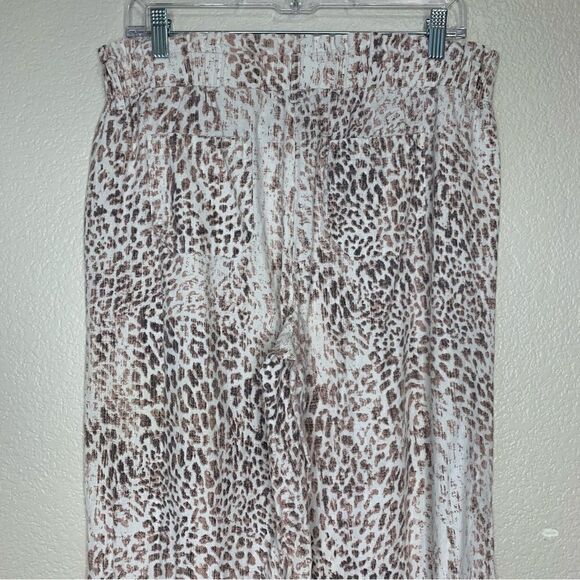 Rewash Linen Blend Animal Print Wide Leg Pull On Pants - Picture 6 of 13